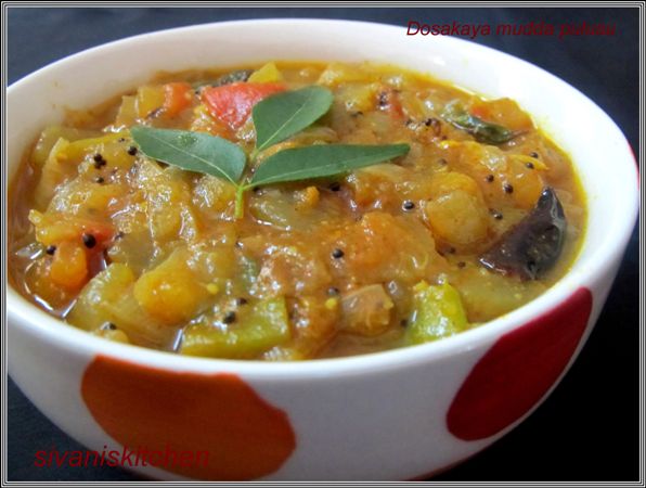 Dosakaya Mudda Pulusu / Yellow Cucumber Stew
