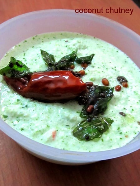 Kobbari Kothimeera Pachadi / Coconut Coriander Chutney for Tiffins