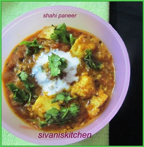 shahi paneer