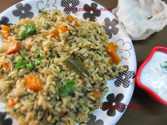 carrot palak rice