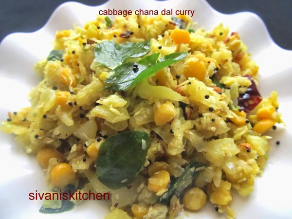 cabbage chana dal curry