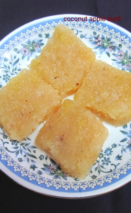 coconut apple burfi