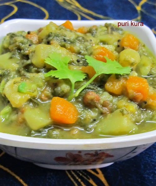 carrot aloo palak gravy curry