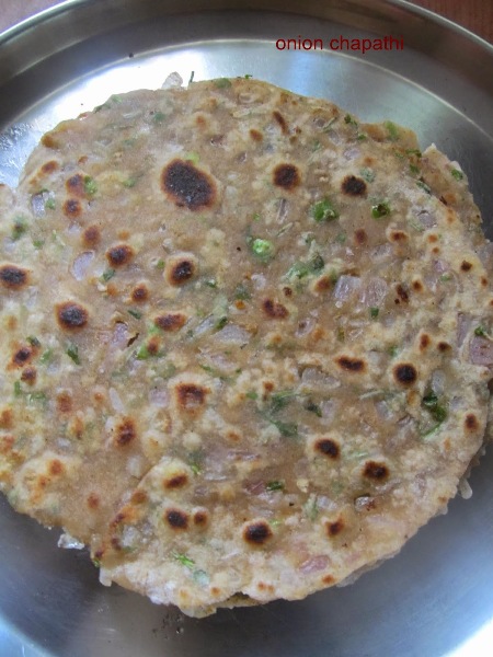 Onion Chapathi / Ullipaya Chapathi - how to make Onion Chapathi