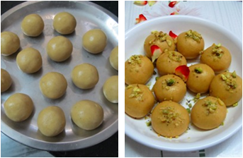 Kaju Besan Laddu-how to make Kaju Besan Laddu-Holi special recipe