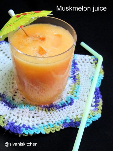 Muskmelon Juice / Kharbuja Juice - How to make Kharbuja Juice - Beverages