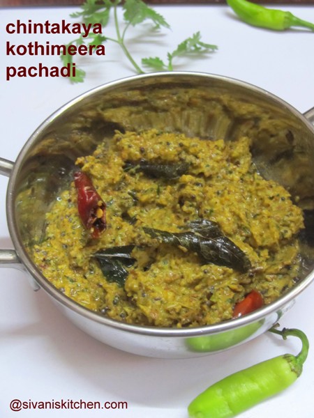 chintakaya kothimeera pachadi