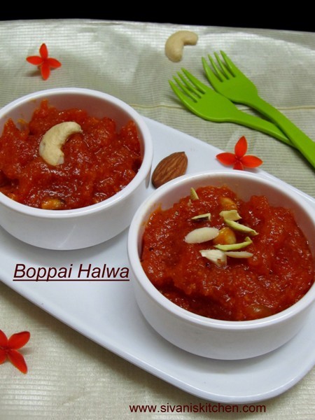 Papaya Halwa Recipe / Boppai Halwa - How to prepare Boppai Halwa - Halwa Recipes