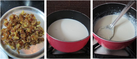 Dates Basundi / Basundi with Kharjur - how to make milk sweet Dates Basundi