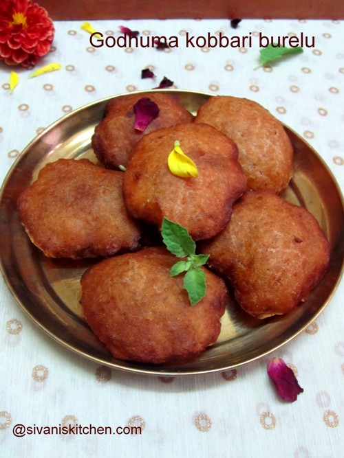 Godhuma Kobbari Appalu / Wheat Flour Coconut Burelu - Festival Recipes