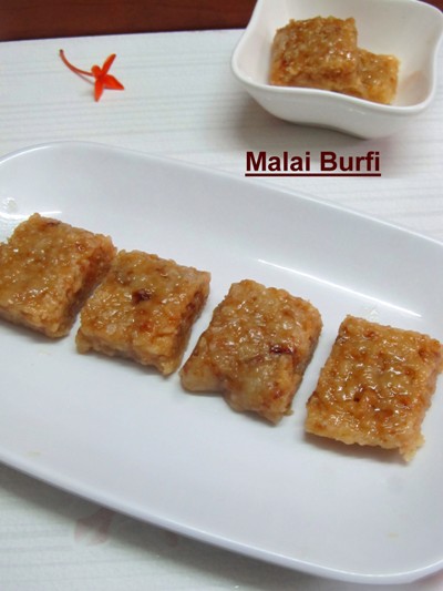 Malai Pak Recipe/Burfi with Fresh Milk Cream - how to make Malai Burfi - Burfi Recipes