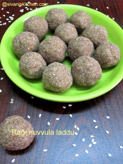 Ragi Nuvvula Laddu / Finger Millet Sesame Laddu / Ragi Till Laddu