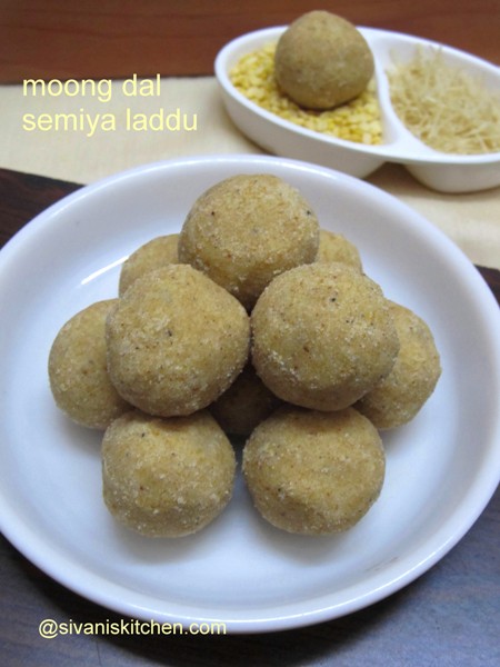 Moong Dal Laddu / Semiya Poha Moong Dal Laddu / Vermicelli Pesara Laddu - Laddu Recipes