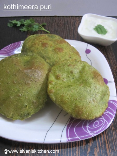 coriander leaves puri